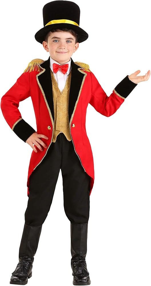 Ringmaster Costume for Kids | Child Circus Costume Includes Tailcoat Jacket, Vest, Bow Tie, Hat, ... | Amazon (US)