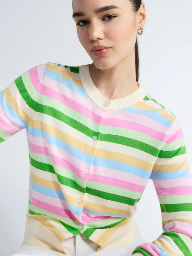 Free Assembly Women's and Women's Plus Solid, Stripe, & Print Classic Cozy Yarn Cardigan Sweater,... | Walmart (US)