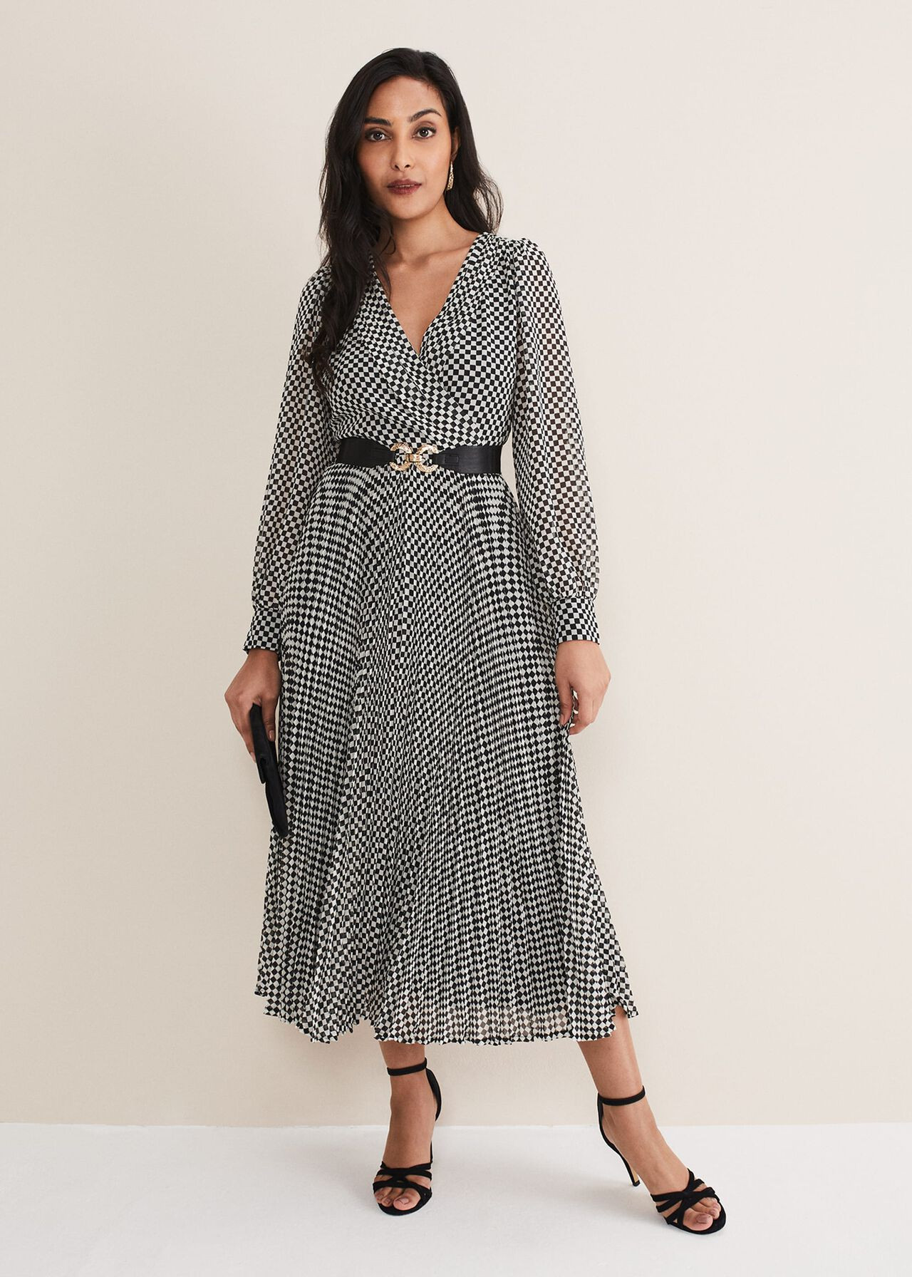 Petite Carmen Checked Midaxi Dress | Phase Eight (UK)