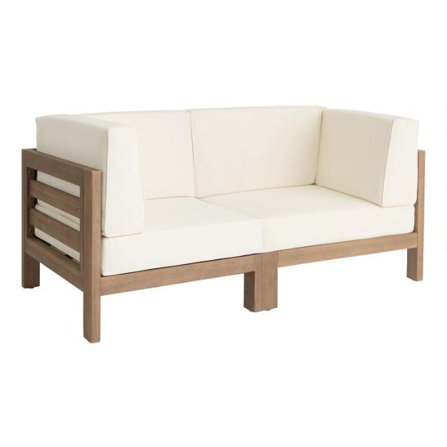 Segovia Eucalyptus 2 Piece Modular Outdoor Loveseat | World Market
