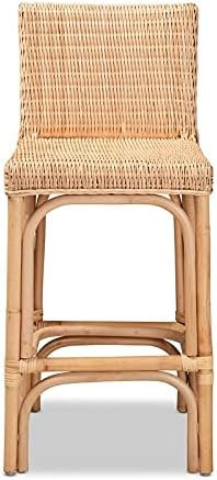 BOWERY HILL Natural Finished Rattan Counter Stool | Amazon (US)