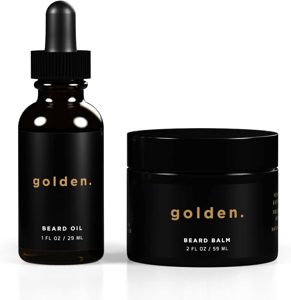 Golden Grooming Co. Beard Oil & Beard Balm Bundle for Men - Natural & Organic Beard Growth Kit - ... | Amazon (US)