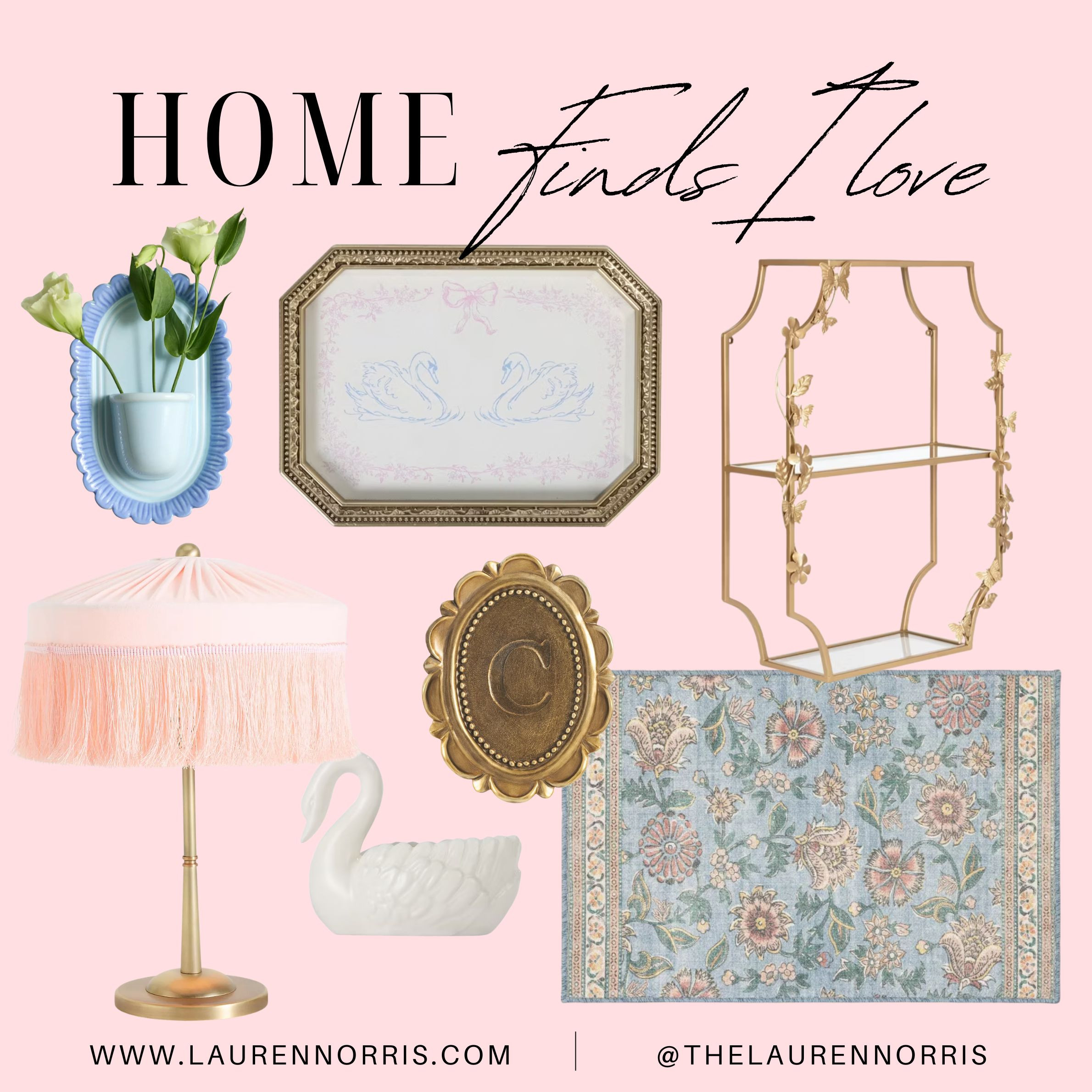The cutest home finds! Swans, gold accents, pinks and blues!  

 #LTKHome