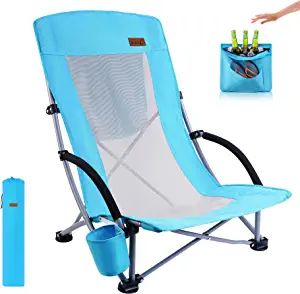 Nice C Beach Chair, Beach Chairs for Adults w/Cooler Compact High Back, Cup Holder & Carry Bag & ... | Amazon (US)