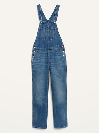 Slouchy Straight Medium-Wash Non-Stretch Jean Workwear Overalls for Women | Old Navy (US)