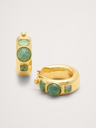 Stone Studded Hoops | Banana Republic (US)
