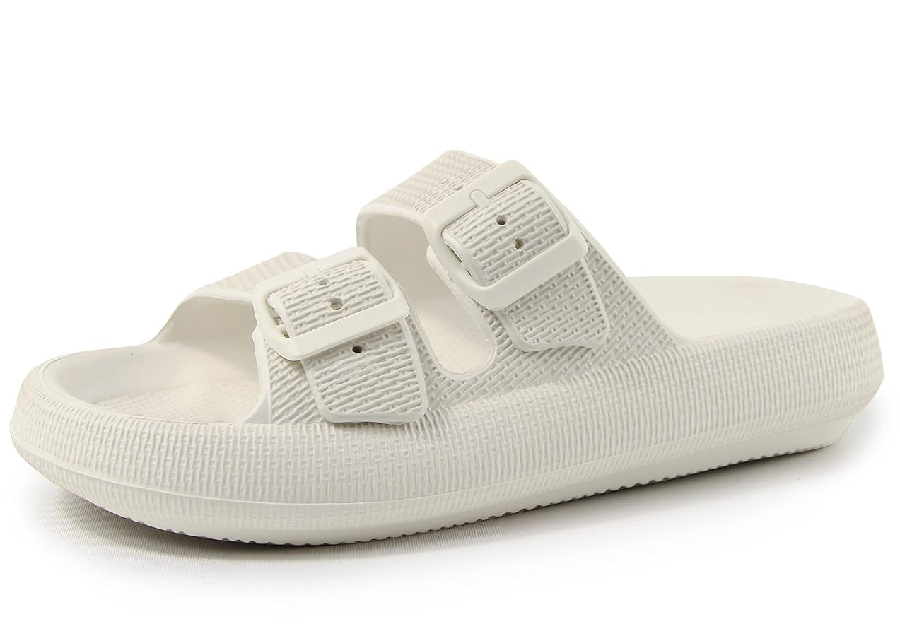 BenSorts Women Men Pillow Sandals Adjustable Buckles Slides Thick Sole | Amazon (CA)