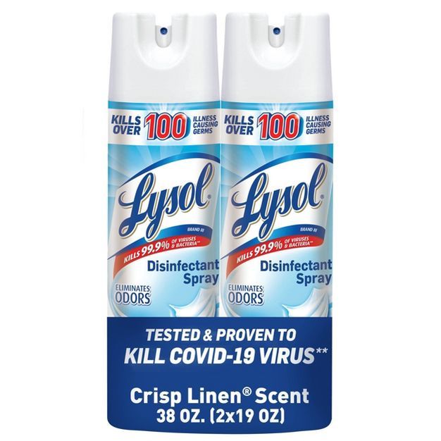 Lysol Crisp Linen Disinfectant Spray - 19 fl oz/2ct | Target