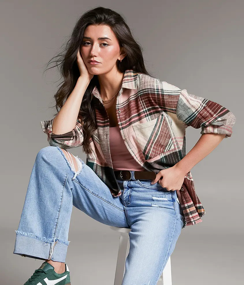 Boyfriend Plaid Flannel Shirt | Buckle
