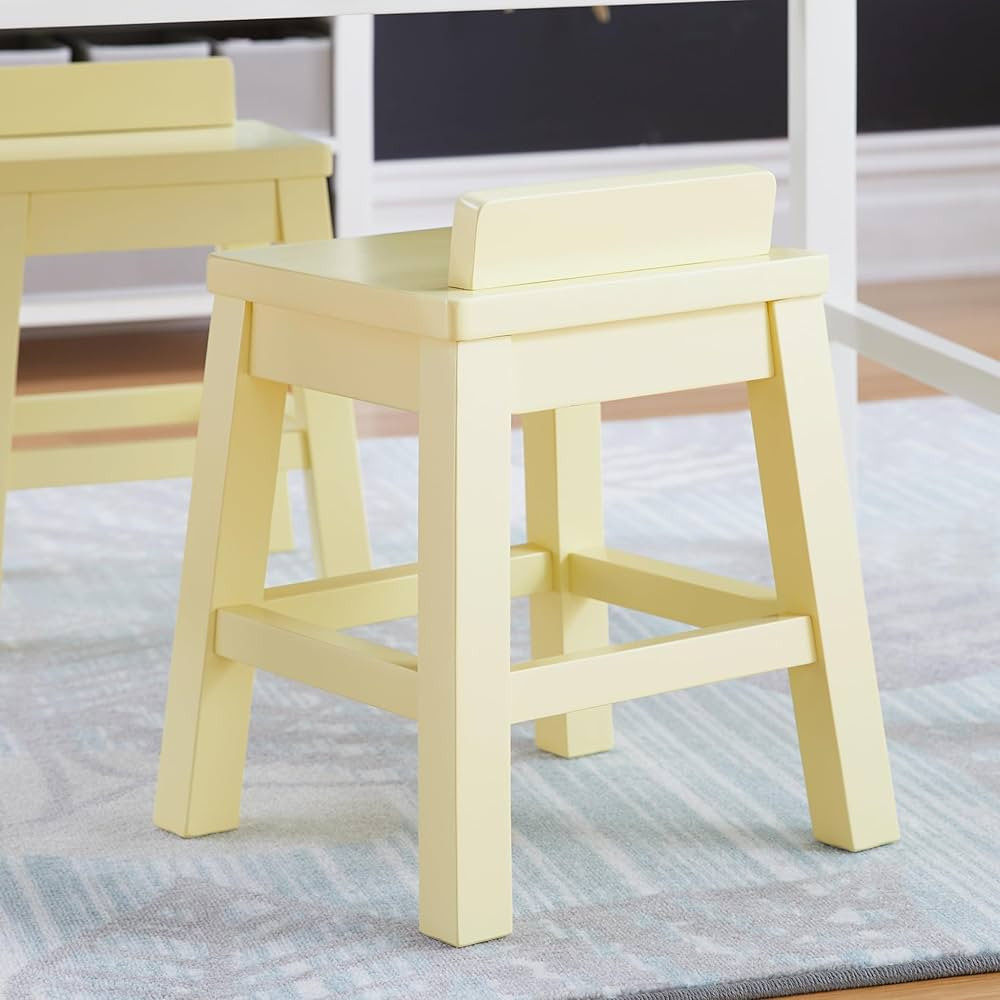 Martha Stewart Crafting Kids' Stools Set of 2 - Pastel Yellow: Wooden Chairs for Kids Art Table w... | Amazon (US)