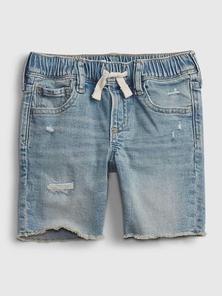 Toddler Distressed Denim Pull-On Shorts with Washwell™ | Gap (US)