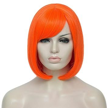 Bopocoko Short Orange Bob Wigs for Women 12'' Straight Synthetic Colorful Costume Cosplay Wig Nat... | Amazon (US)