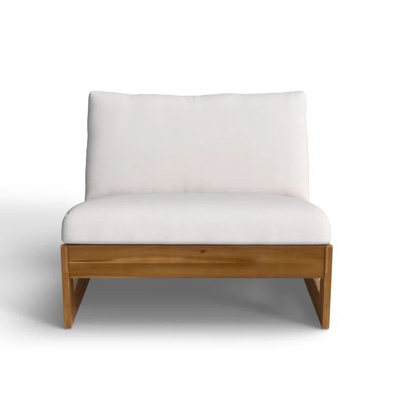 Louise Acacia Outdoor Armless Lounge Chair with Cushions | Wayfair North America