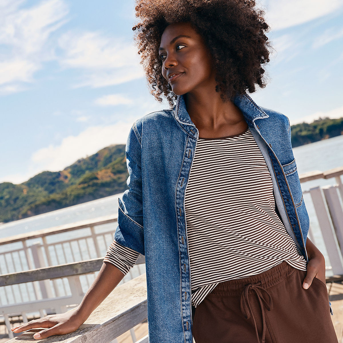 Women's Lightweight Jersey Skimming Long Sleeve Scoop Neck T-shirt | Lands' End (US)