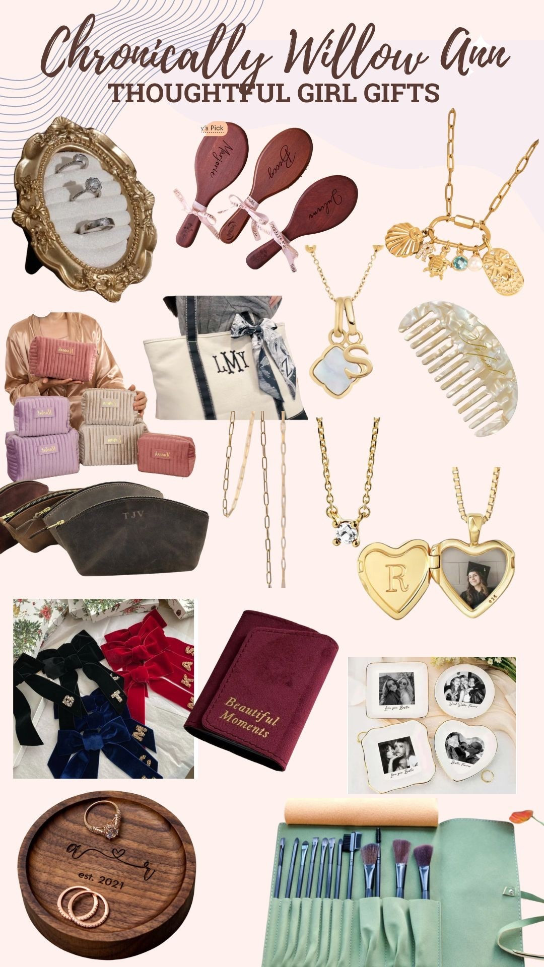 Gifts/ stocking stuffers for any girl in your life. Precious catch all trays for earrings and jewelry, sweet Polaroid books, personalized bags, combs, and even bows. Anything to add a touch of personalization is so perfect this year. Lockets are back! Get them the sweetest necklace stack including a sweet locket full of love or a necklace with charms of their loved ones on it. Gifts for wife, daughter, niece, sister, granddaughter, mom, grandmother!!!

#LTKGiftGuide #LTKCyberWeek #LTKBeauty