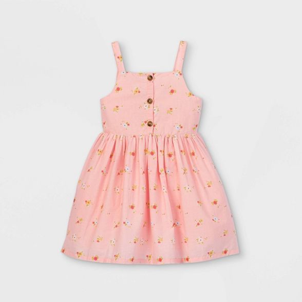 Toddler Girls' Floral Button-Front Tank Dress - Cat & Jack™ Pink | Target