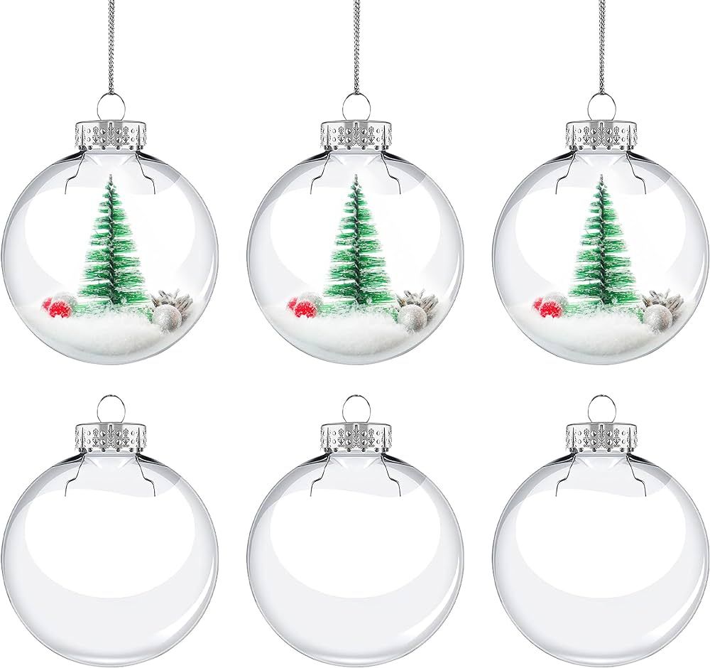 Fillable Ornaments - 60mm Clear Glass Ornaments for Crafts and Stunning Holiday Decor - Clear Orn... | Amazon (US)