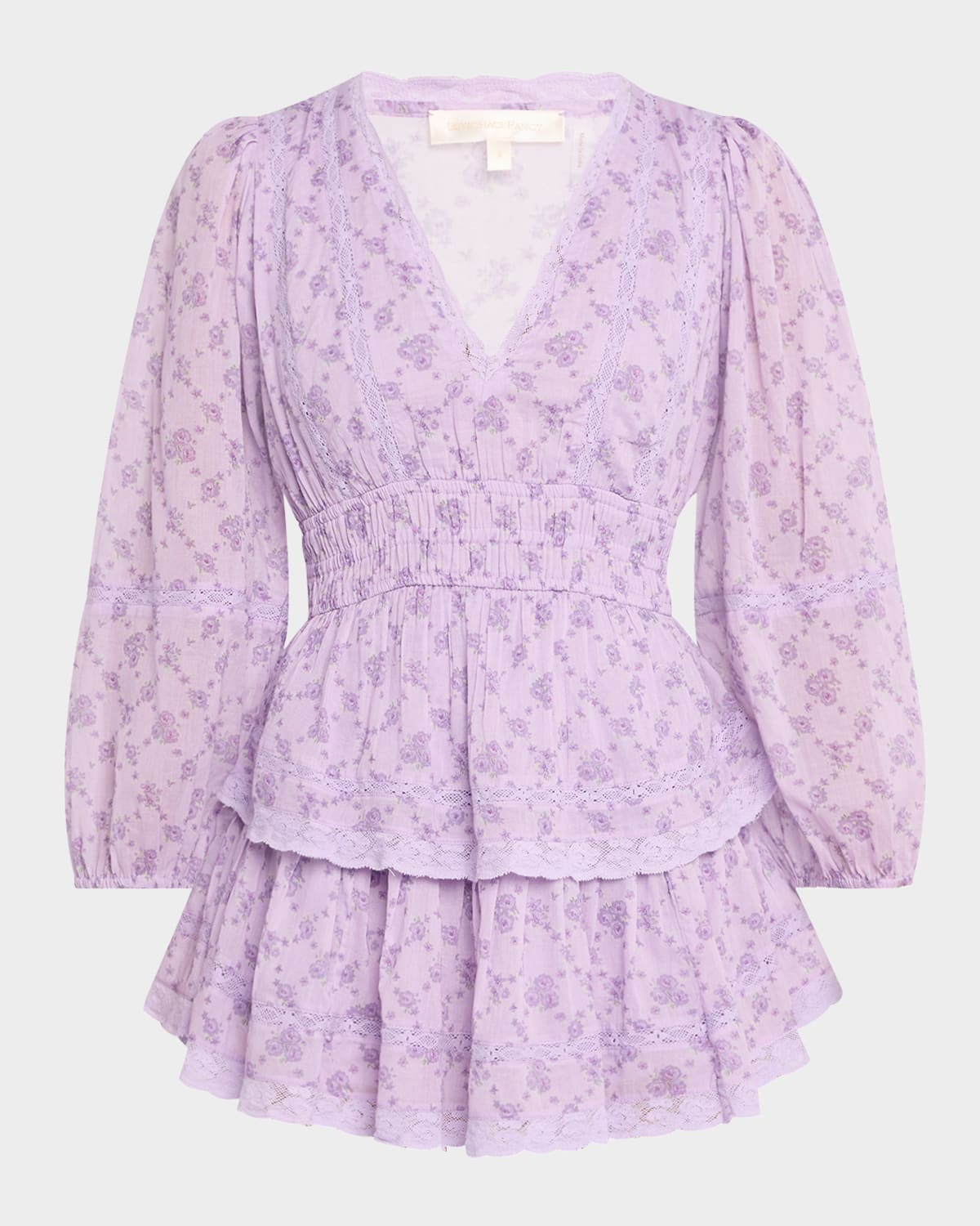 Rosamina Floral Tiered Mini Dress | Neiman Marcus