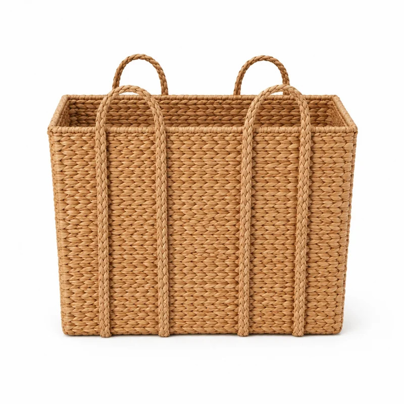 Cole and Grey Seagrass Handmade Woven Brown Decorative and Functional Storage Basket with Braided... | Wayfair North America