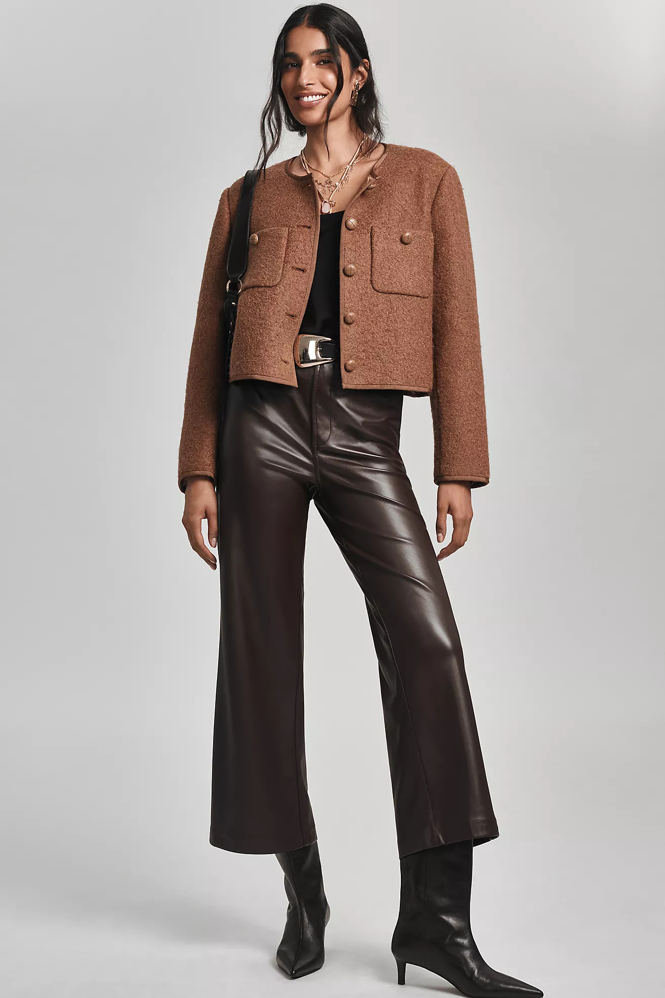 Joe's Jeans The Mia Faux-Leather Cropped Pants | Anthropologie (US)