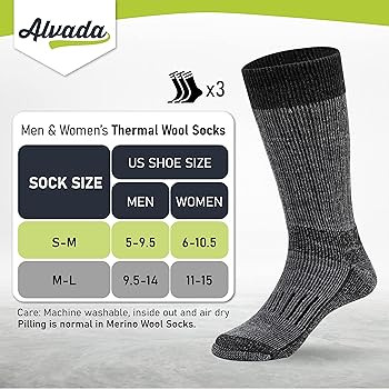 Alvada Warm Thermal Wool Socks for Winter Moisture Wicking and Breathable Cozy Boot Socks | Amazon (US)