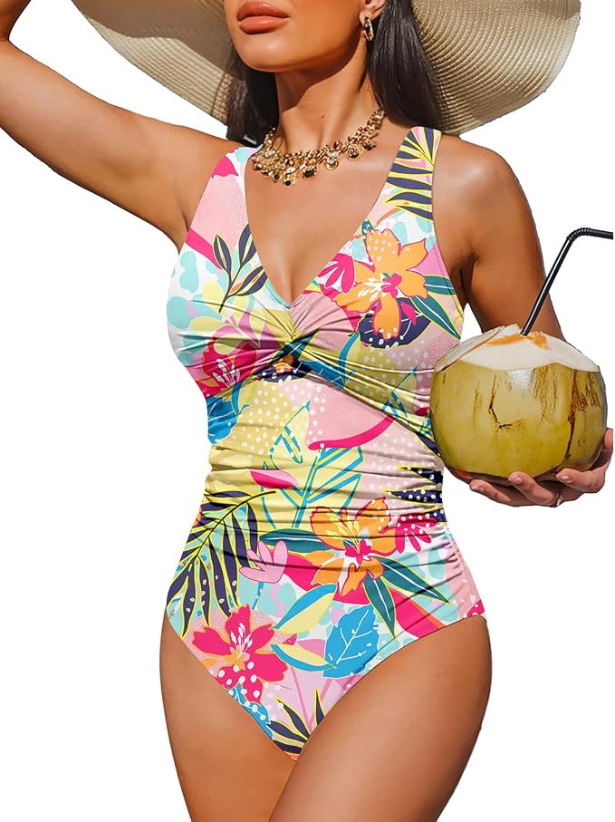 Holipick Women Tummy Control One Piece Swimsuit - Push Up Bathing Suit Full Coverage Slimming Swi... | Amazon (US)