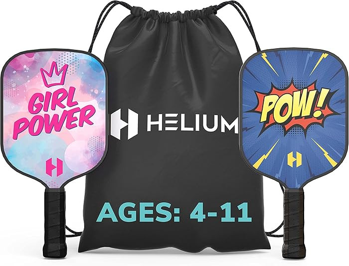 Helium Pickleball Paddle for Kids – (2 Pack - POW! and Girl Power) Child Size, Lightweight Hone... | Amazon (US)