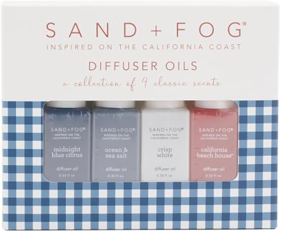 Sand + Fog Diffuser Oils Gift Set, 4 Pack, 0.33 fl oz Each (Midnight Blue Citrus, Ocean & Sea Sal... | Amazon (US)