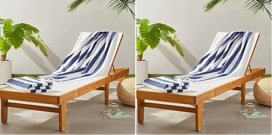 Amazon Basics 100% Cotton Soft & Absorbent Beach Towels, Cabana Stripe, Fast Drying, Machine Wash... | Amazon (US)