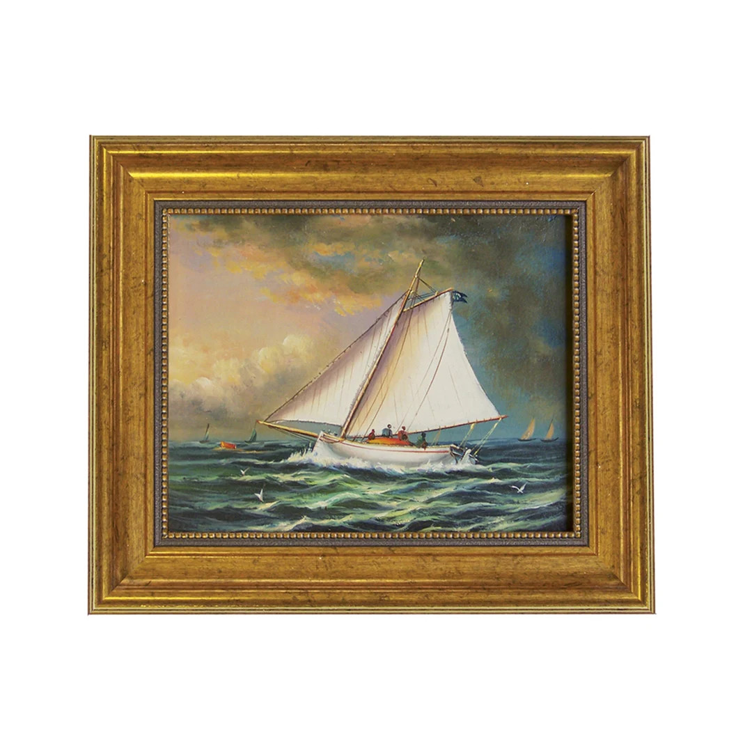 Racing Boat Oil Painting Print Reproduction on Canvas in - Etsy | Etsy (US)