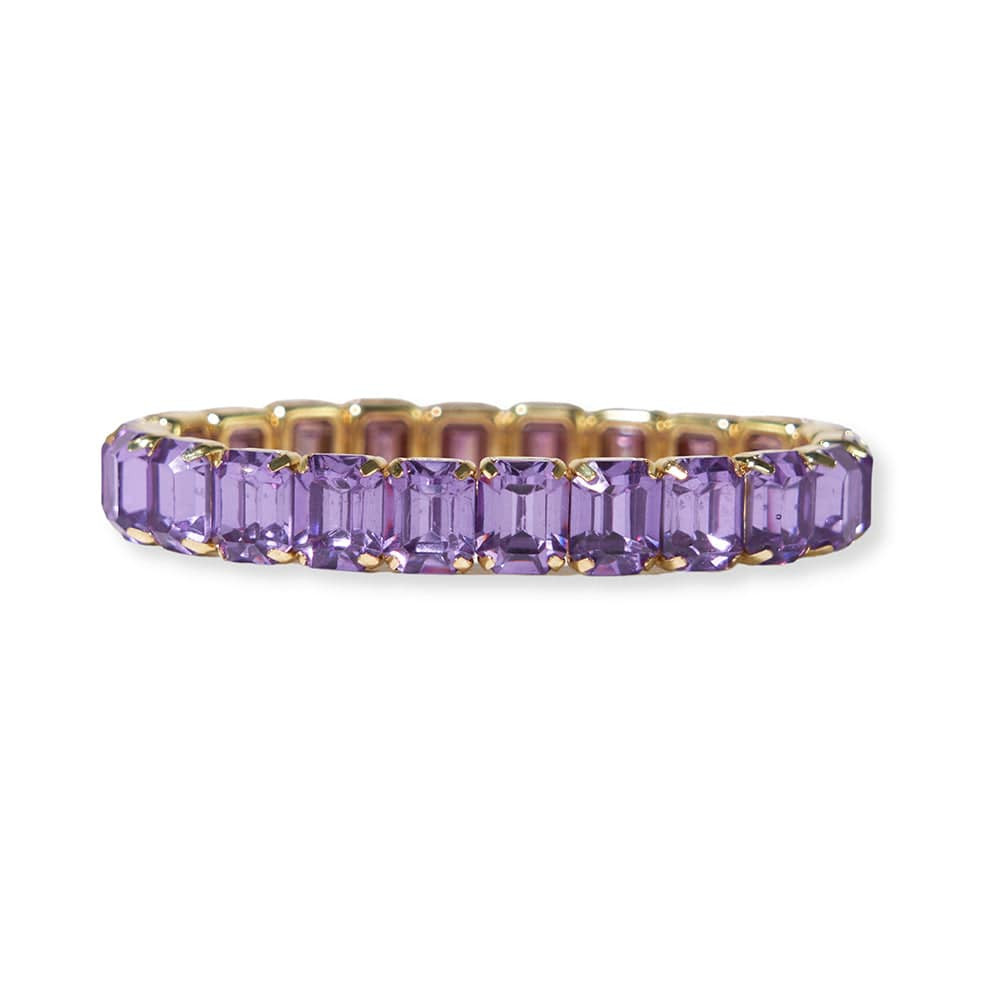 Etta Small Rectangle Stone Stretch Bracelet Lavender | INK+ALLOY