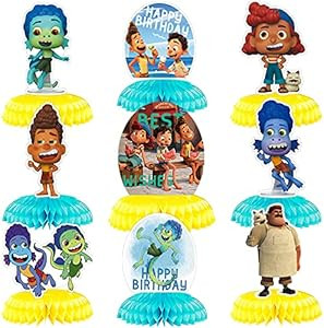 9Pcs Luca Honeycomb Centerpiece Table Decorations Luca Theme Birthday Party Supplies | Amazon (US)