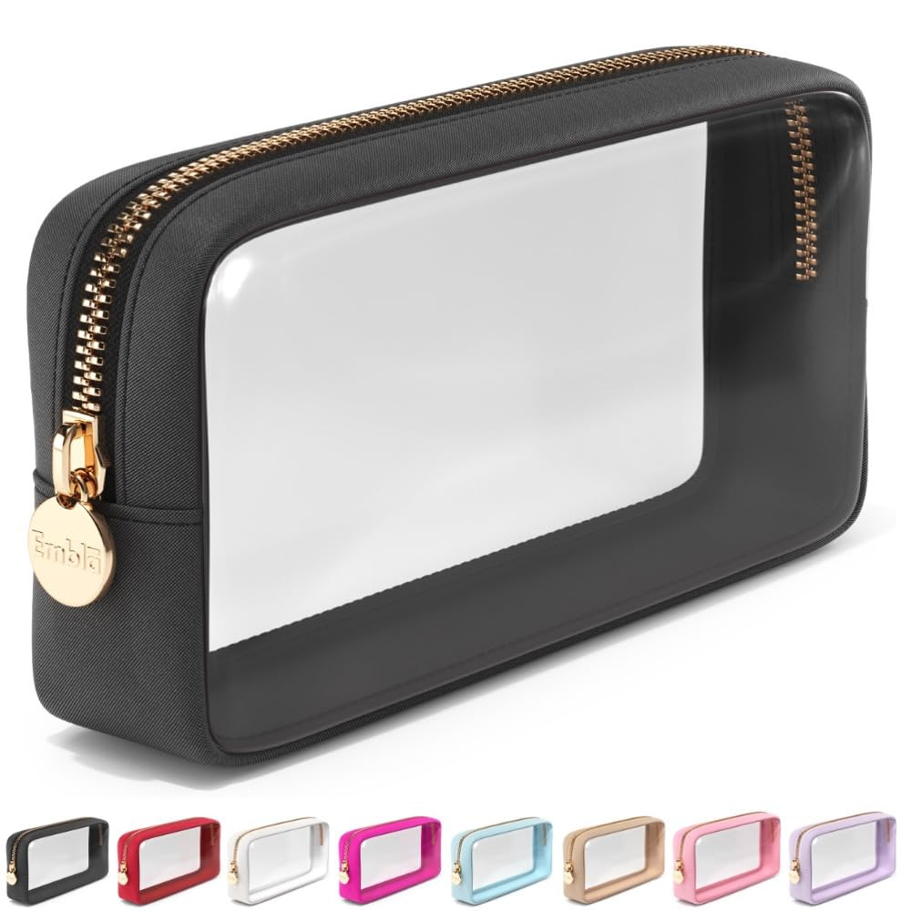 Clear Makeup Bag Zipper Pouch, Transparent Cosmetic Case Organizer, TSA Approved Travel Toiletry ... | Amazon (US)