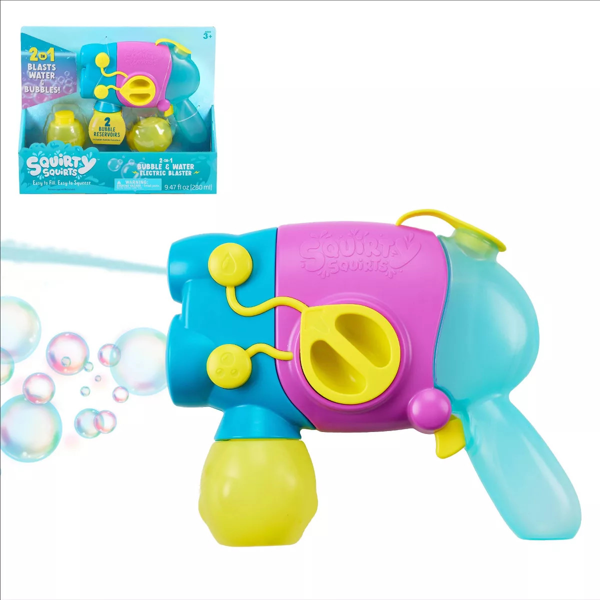 Chuckle & Roar Squirty Squirts 2-in-1 Bubble & Water Electric Blaster | Target