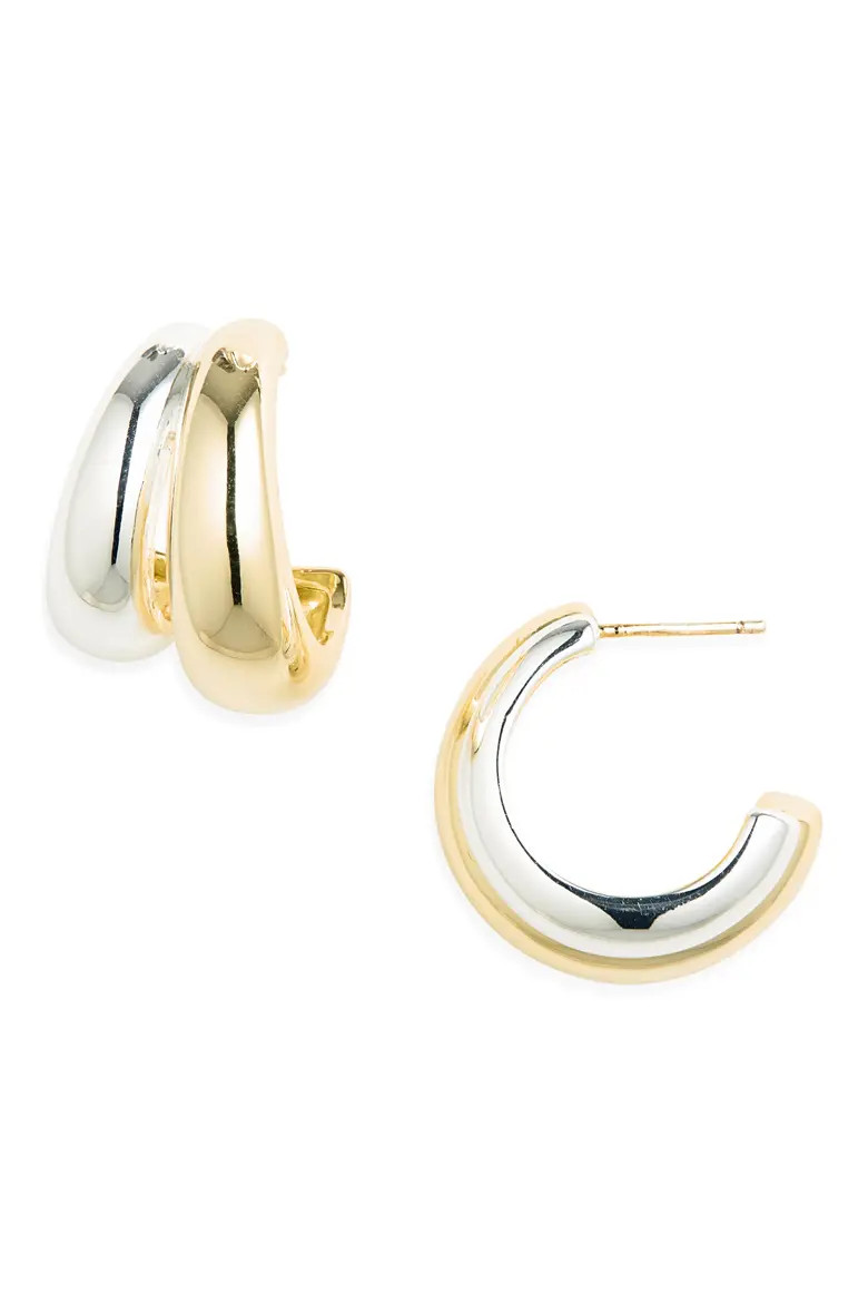 Two-Tone Double Hoop Earrings (Women) | Nordstrom | Nordstrom
