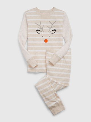 Kids 100% Organic Cotton Reindeer PJ Set | Gap (US)