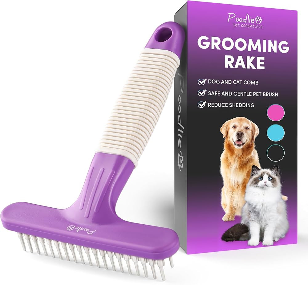 POODLIE Poodle Pet Dog Grooming Rake| Dematting Tool with Stainless Steel Shedding Comb for Pets ... | Amazon (US)