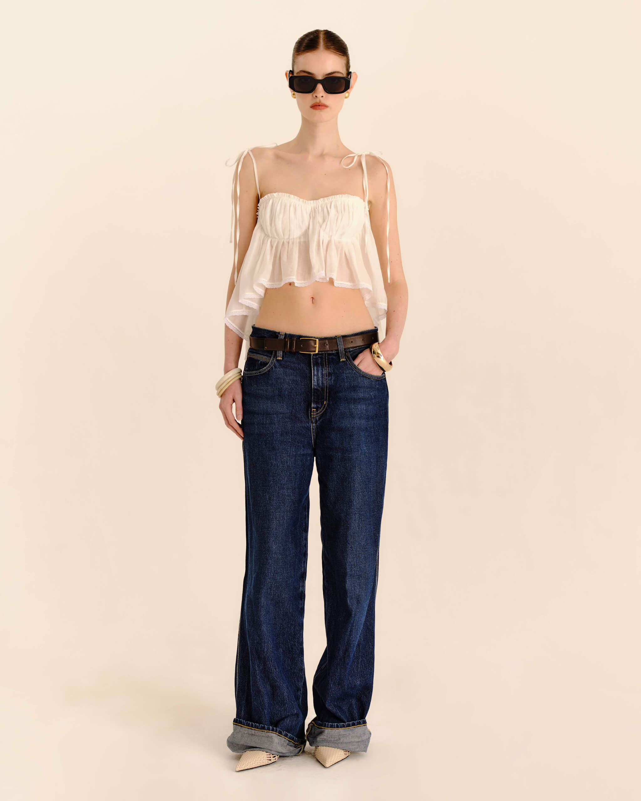 Bustier Frill Top - Ivory Cream | Leny Clo (Global)