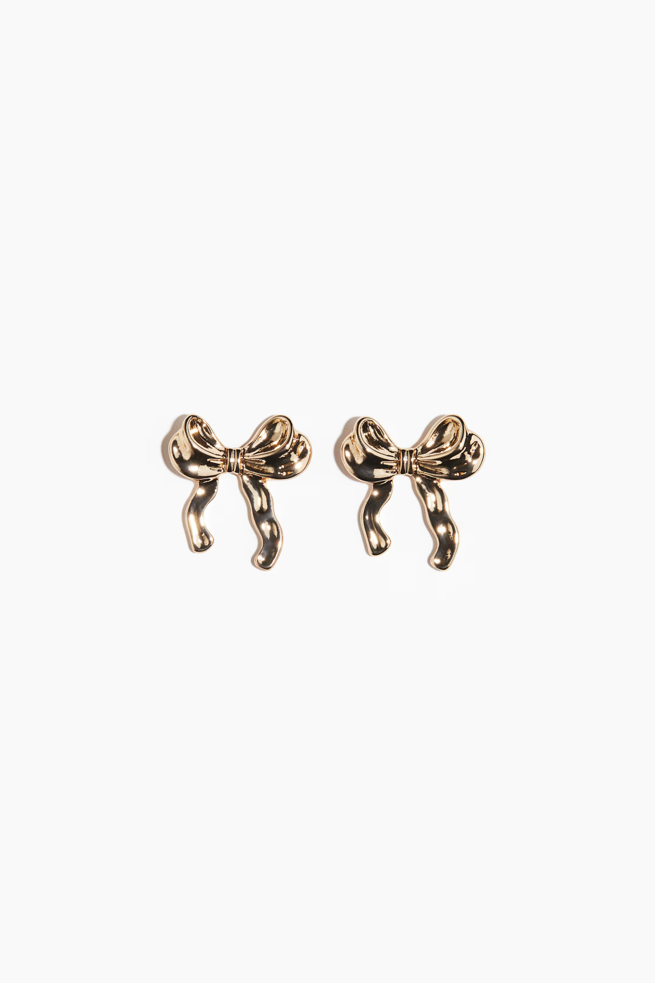Bow-shaped stud earrings - Gold-coloured - Ladies | H&M GB | H&M (UK, MY, IN, SG, PH, TW, HK)