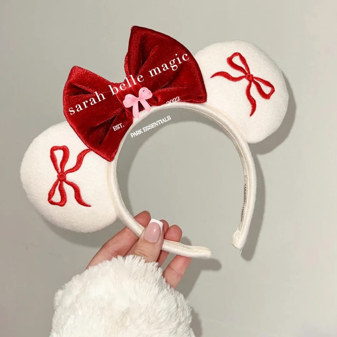 Coquette Cardigan Mouse Ears Headband | Red Bows, Girly Style | Etsy (US)
