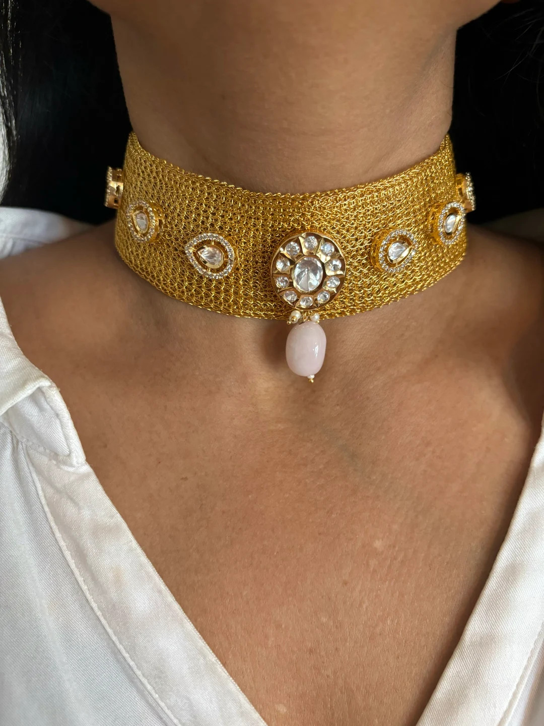 Statement Kundan Mesh Choker With Earrings - Unmatched Quality and Style - Etsy | Etsy (US)