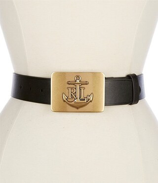 Lauren Ralph Lauren 1.5" Anchor-Buckle Wide Leather Belt | Dillard's | Dillard's