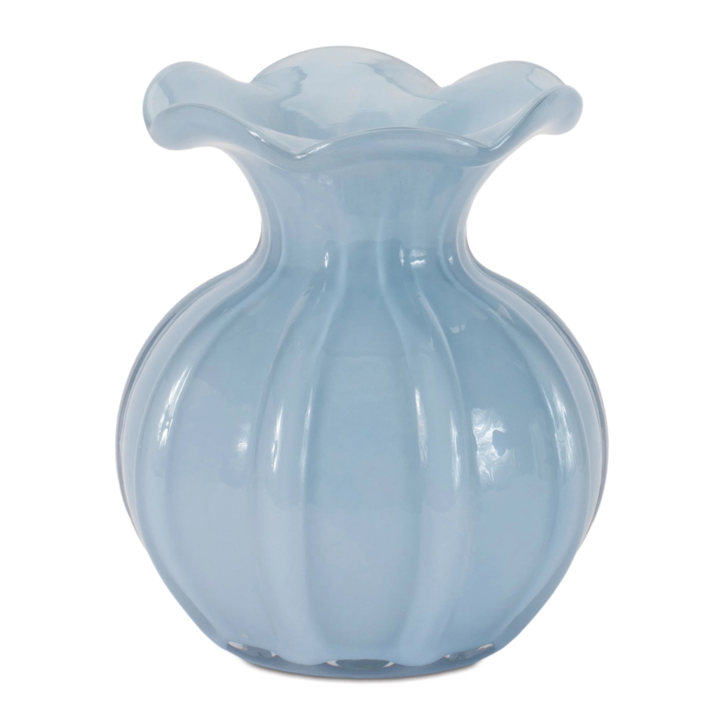 Ribbed Ruffle Rim Vase (Set of 2) | Wayfair North America