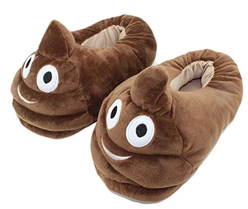 Cute Poop Emoji Slippers Plush Cotton Comfortable Indoor Shoe For Kids & Women With Non-Skid Footpad | Amazon (US)