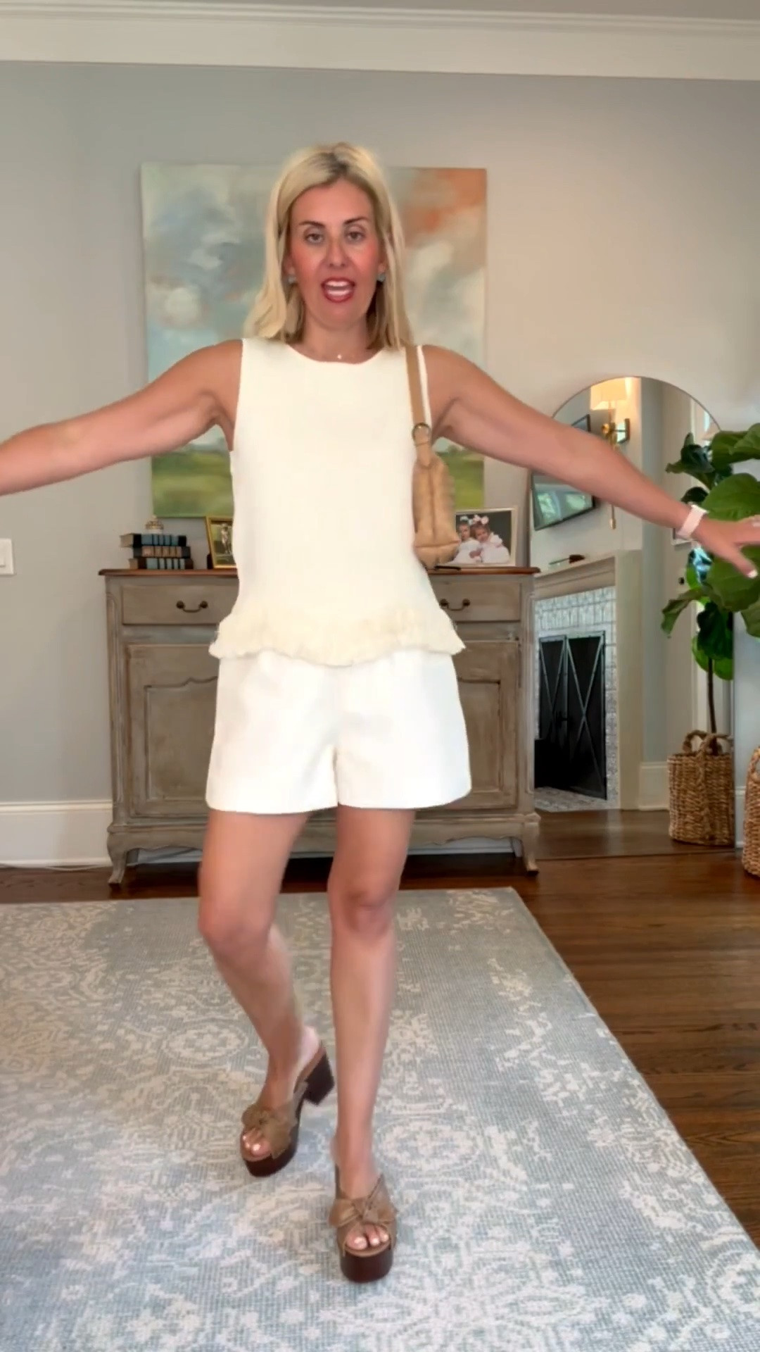 Obsessed with this look!! So many ways we are going to style these neutral pieces! I'm in small top & shorts and 8 shoes. 

*code mixandmatch15 for 15% off your 1st order

#LTKPetite #LTKOver40 #LTKmomlife