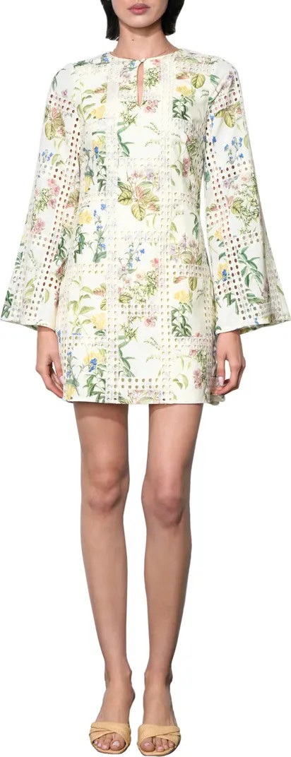 Marshall Embroidered Long Sleeve Cotton Minidress | Nordstrom