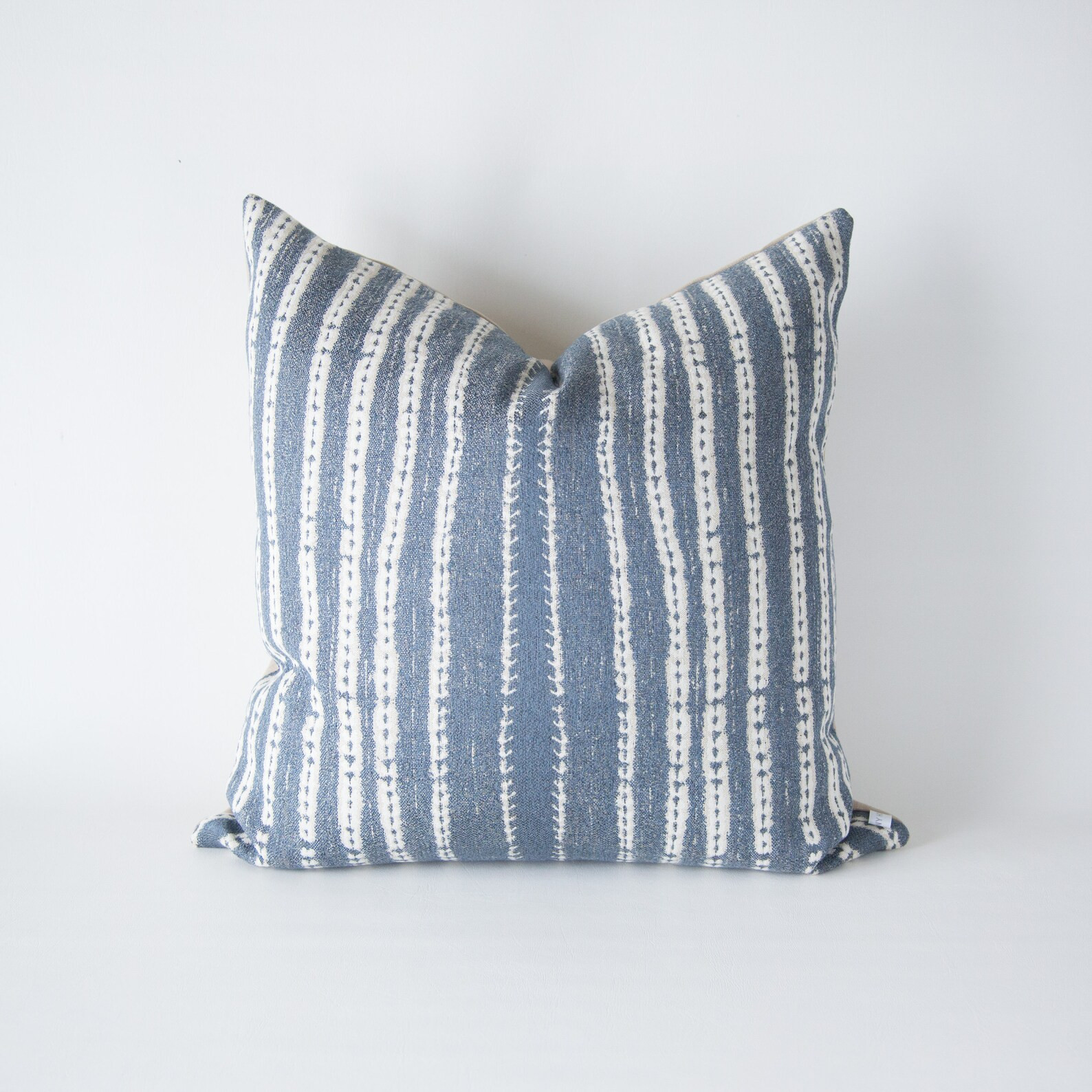 Irene Pillow Cover, dusky blue and cream boho stripe print | Etsy (US)