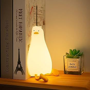 LED Lying Flat Duck Night Light, 3 Level Dimmable Nursery Nightlight,Cute Lamps Silicone Squishy ... | Amazon (US)