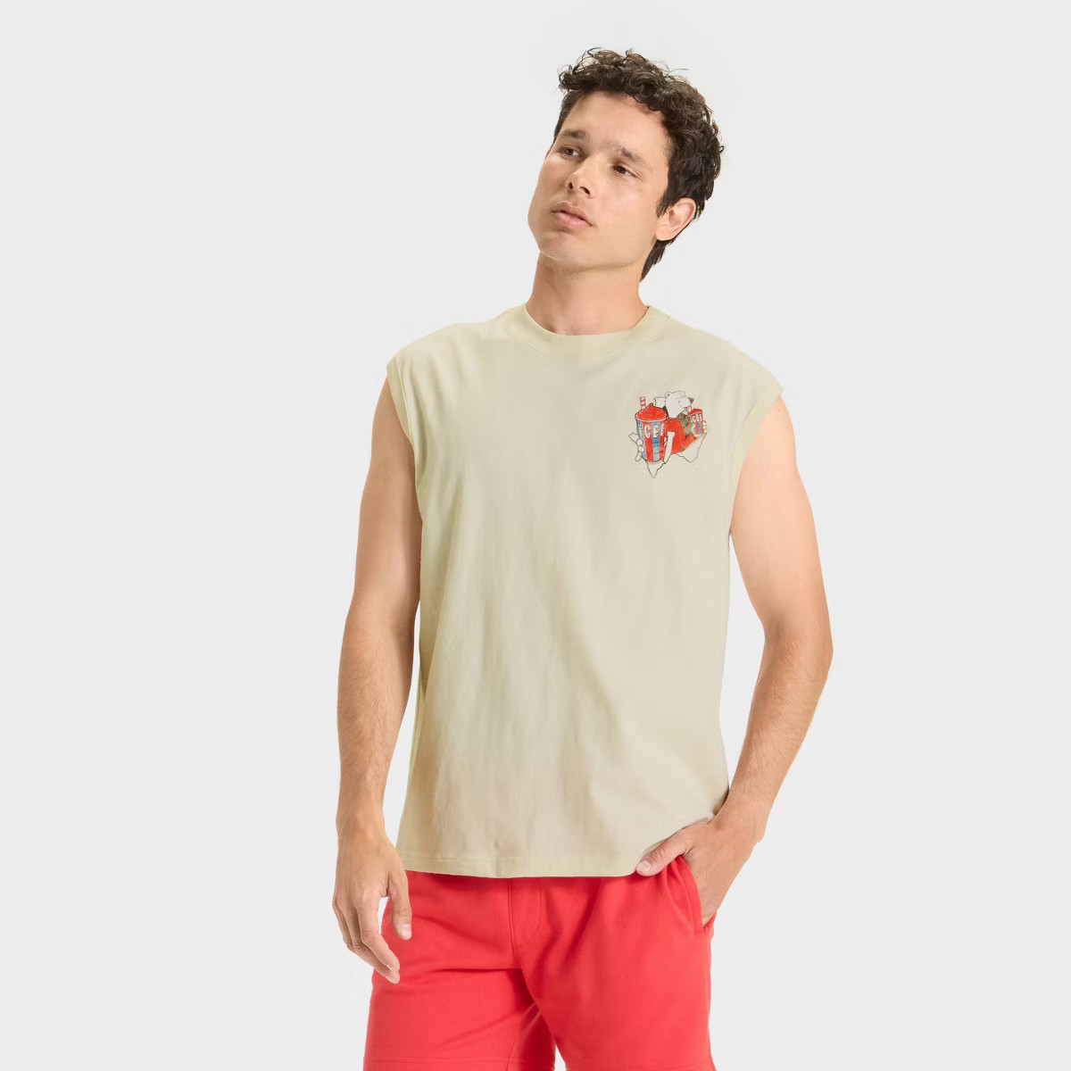 Men's Icee Graphic Muscle Tank Shirt - Original Use™ Beige | Target