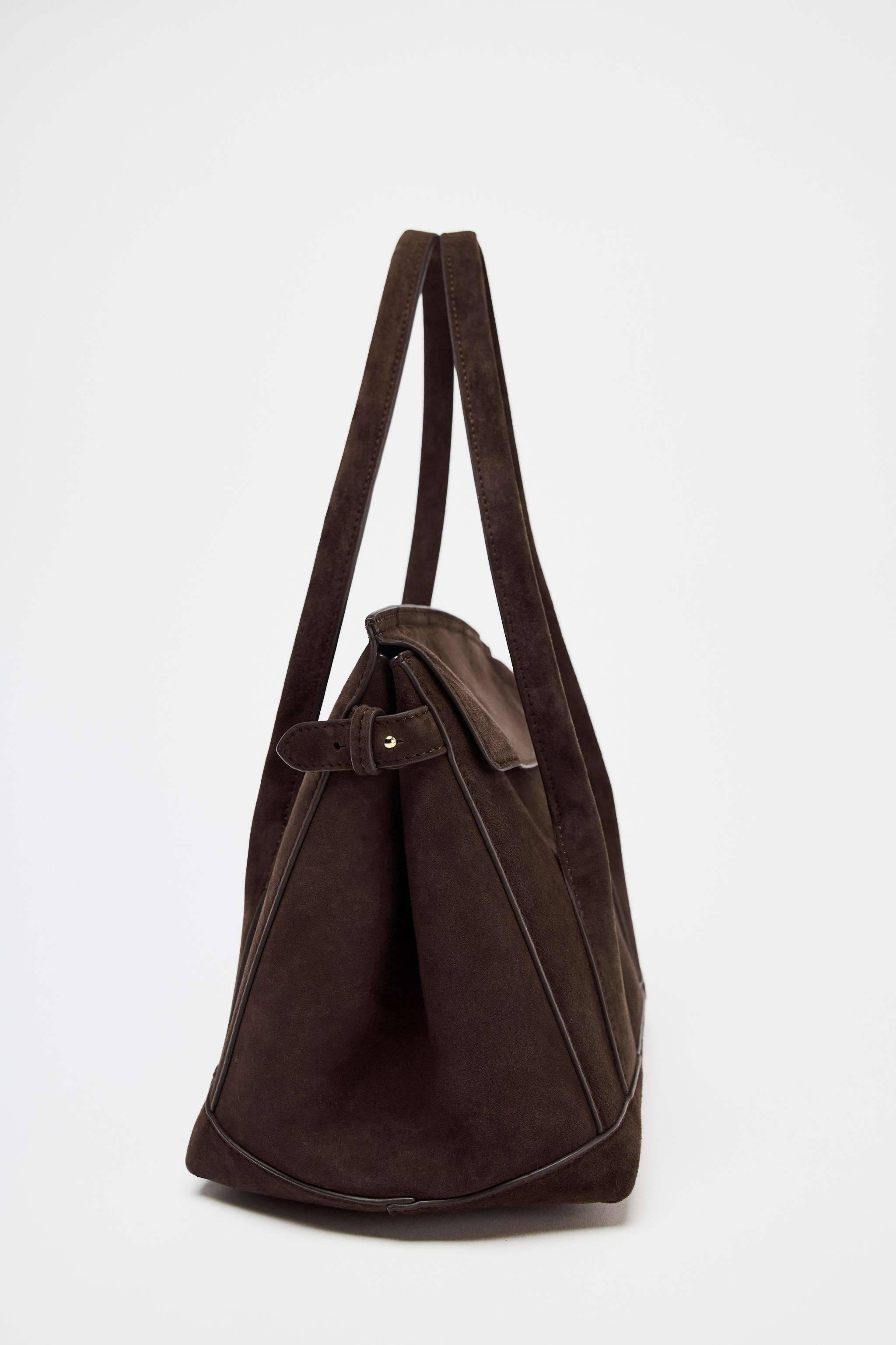 LEATHER CITY BAG | Zara US